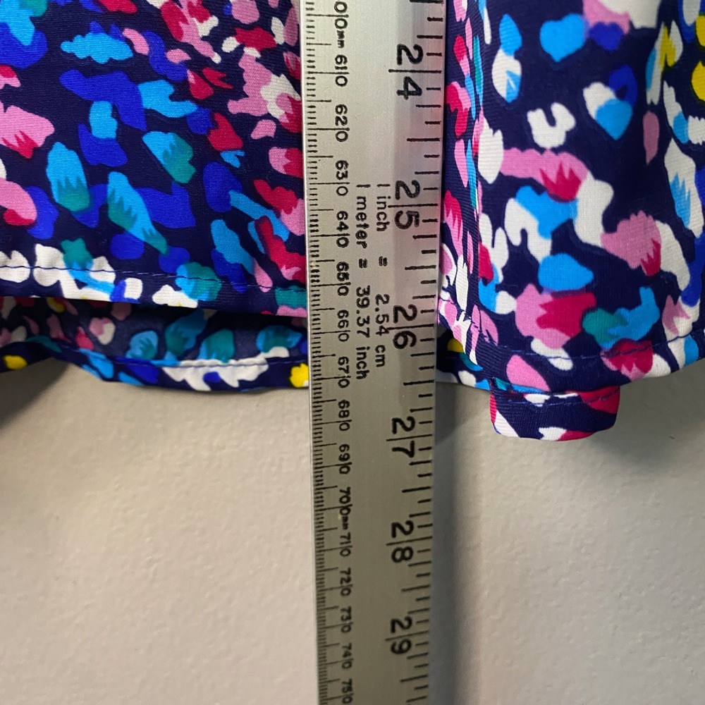 Shop The Mint XL Smocked Flutter Sleeve Abstract Leopard Print Blouse MultiColor - Picture 9 of 11